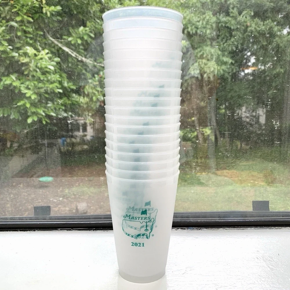19 x 2021 Masters August National Golf Plastic Drinking Cups Frosted Collectible